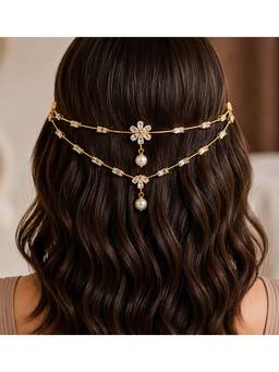 Viana Jewels - Cameo Tiara Vintage Delicate Back Hair Chain