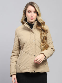 Monte Carlo - Women's Khaki Solid Full Sleeve Jacket