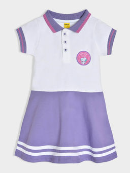 Mi Arcus - Girls Peanuts Snoopy Print Purple Frock