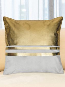 At Home by Nilkamal - Solid Polyester Cushion Cover Off White (16x16 inches)