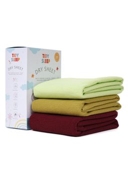 TIDY SLEEP - Baby Multi-Color Dry Sheet Waterproof & Reusable Bed Protector (Pack of 3)
