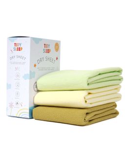 TIDY SLEEP - Baby Multi-Color Dry Sheet Waterproof & Reusable Bed Protector (Pack of 3)