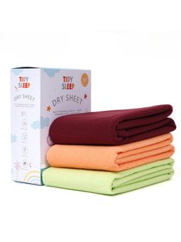 TIDY SLEEP - Baby Multi-Color Dry Sheet Waterproof & Reusable Bed Protector (Pack of 3)