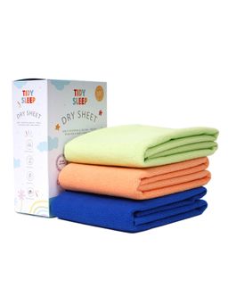 TIDY SLEEP - Baby Multi-Color Dry Sheet Waterproof & Reusable Bed Protector (Pack of 3)