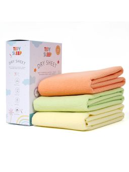 TIDY SLEEP - Baby Multi-Color Dry Sheet Waterproof & Reusable Bed Protector (Pack of 3)