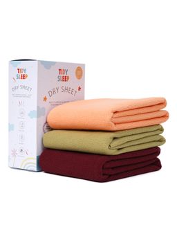 TIDY SLEEP - Baby Multi-Color Dry Sheet Waterproof & Reusable Bed Protector (Pack of 3)
