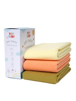 TIDY SLEEP - Baby Multi-Color Dry Sheet Waterproof & Reusable Bed Protector (Pack of 3)
