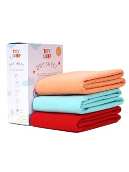 TIDY SLEEP - Baby Multi-Color Dry Sheet Waterproof & Reusable Bed Protector (Pack of 3)