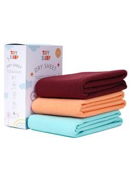 TIDY SLEEP - Baby Multi-Color Dry Sheet Waterproof & Reusable Bed Protector (Pack of 3)