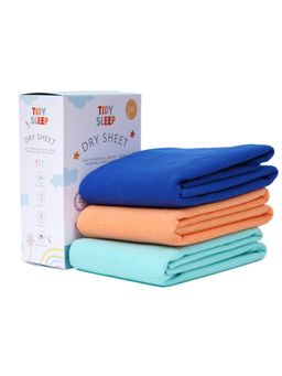 TIDY SLEEP - Baby Multi-Color Dry Sheet Waterproof & Reusable Bed Protector (Pack of 3)
