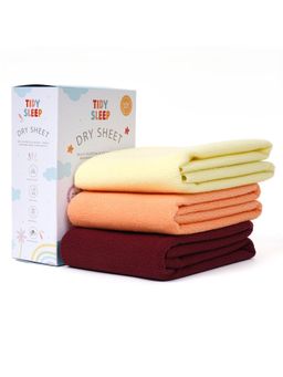 TIDY SLEEP - Baby Multi-Color Dry Sheet Waterproof & Reusable Bed Protector (Pack of 3)