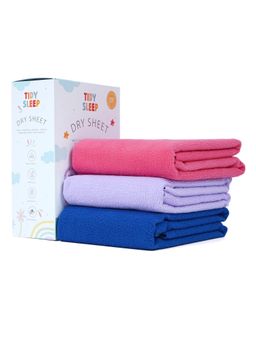 TIDY SLEEP - Baby Multi-Color Dry Sheet Waterproof & Reusable Bed Protector (Pack of 3)