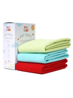 TIDY SLEEP - Baby Multi-Color Dry Sheet Waterproof & Reusable Bed Protector (Pack of 3)