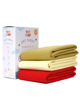 TIDY SLEEP - Baby Multi-Color Dry Sheet Waterproof & Reusable Bed Protector (Pack of 3)