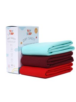 TIDY SLEEP - Baby Multi-Color Dry Sheet Waterproof & Reusable Bed Protector (Pack of 3)