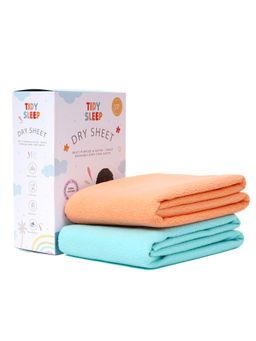 TIDY SLEEP - Baby Multi-Color Dry Sheet Waterproof & Reusable Bed Protector (Pack of 2)