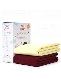 TIDY SLEEP - Baby Multi-Color Dry Sheet Waterproof & Reusable Bed Protector (Pack of 2)