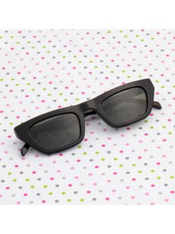TED SMITH - Womens Polarized UV Protection Green Lens Black Cat-Eye Sunglasses