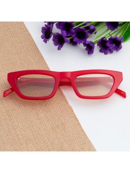 TED SMITH - Womens Polarized UV Protection Light Brown Lens Red Cat-Eye Sunglasses