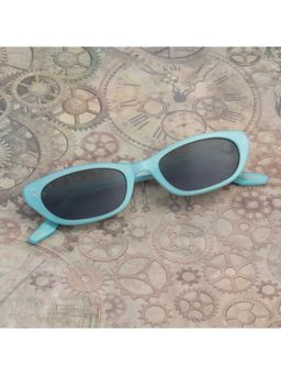 TED SMITH - Womens Polarized UV Protection Green Lens Blue Cat-Eye Sunglasses