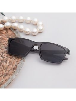 TED SMITH - Unisex Polarized UV Protection Grey Lens Grey Rectangular Sunglasses