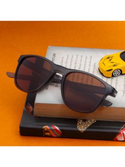 TED SMITH - Unisex Polarized UV Protection Brown Lens Grey Wayfarer Sunglasses