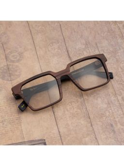 TED SMITH - Unisex Polarized UV Protection Light Brown Lens Brown Wooden Square Sunglasses