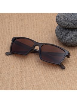 TED SMITH - Unisex Polarized UV Protection Brown Lens Grey Rectangular Sunglasses