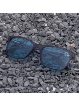 TED SMITH - Unisex Polarized UV Protection Blue Lens Matt Blue Wayfarer Sunglasses