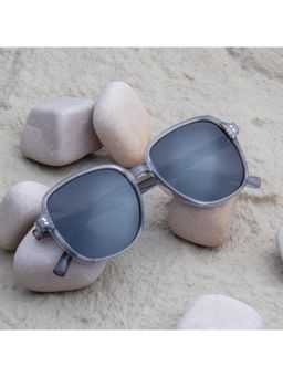 TED SMITH - Unisex Polarized UV Protection Grey Lens Grey Square Sunglasses