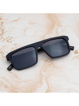 TED SMITH - Unisex Polarized UV Protection Grey Lens Black Square Sunglasses