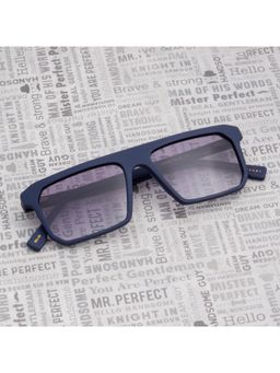 TED SMITH - Unisex Polarized UV Protection Purple Graded Lens Blue Square Sunglasses