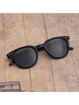 TED SMITH - Unisex Polarized UV Protection Grey Lens Black Wayfarer Sunglasses