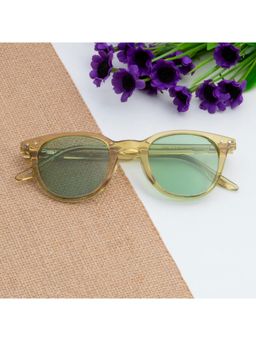 TED SMITH - Unisex Polarized UV Protection Green Lens Yellow Wayfarer Sunglasses