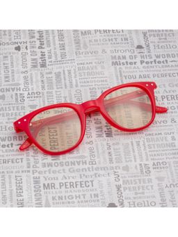 TED SMITH - Unisex Polarized UV Protection Light Brown Lens Red Wayfarer Sunglasses