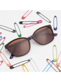 TED SMITH - Womens Polarized UV Protection Brown Lens Brown Wayfarer Sunglasses