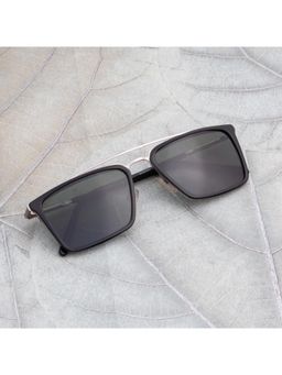 TED SMITH - Unisex Polarized UV Protection Green Lens Black Square Sunglasses