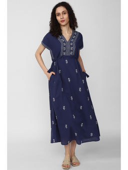 Van Heusen - Women Navy Print Casual Dress