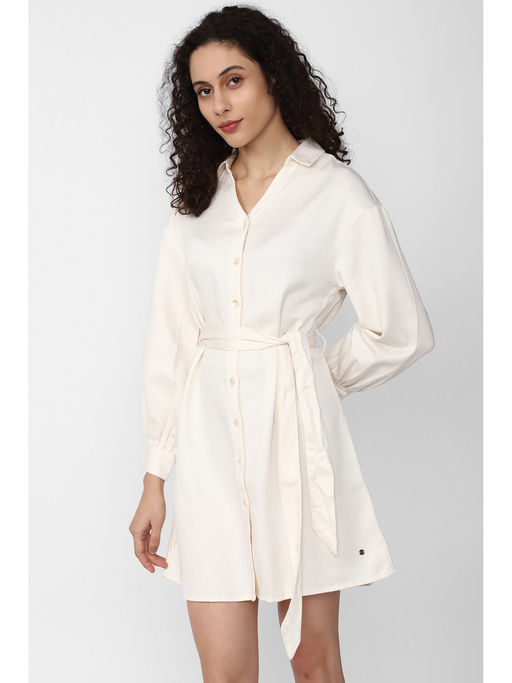 van heusen ladies dresses Buy Van Heusen Women Cream Solid Thigh-Length Casual Dress Online