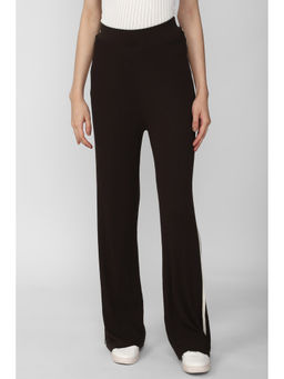 Van Heusen - Women Brown Ribbed Casual Regular Fit Trousers