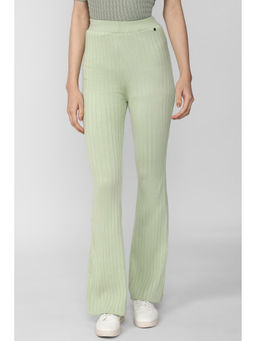 Van Heusen - Women Green Solid Casual Regular Fit Trousers