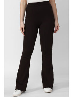 Van Heusen - Women Brown Solid Casual Regular Fit Trousers