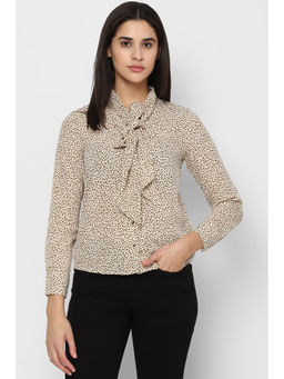 Van Heusen - Women Beige Print Long Sleeves Casual Shirt