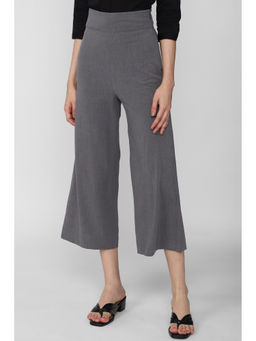 Van Heusen - Women Grey Textured Casual Regular Fit Trousers