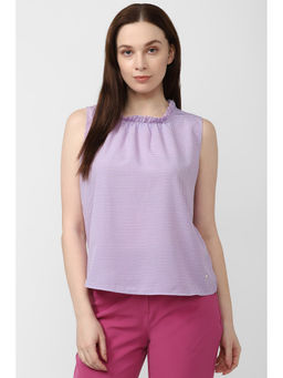 Van Heusen - Women Purple Print Casual Round Neck Top
