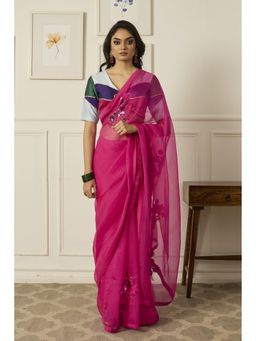 PEELI DORI - Pink Aradhana Saree with Stitched Blouse