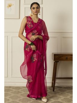 PEELI DORI - Pink Suhani Saree with Stitched Blouse