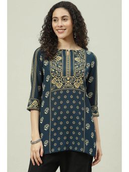 Biba - Bottle Green Straight Kurti
