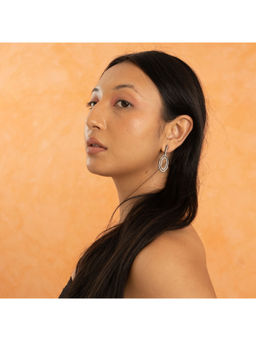 Dhwani Bansal - Versatile Black Rhodium Plated Syra Earrings With Cubic Zirconia