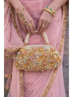 BOXWISH BY BHUMIKA - Floral Beaded Hand Bag For Weddings And Parties - Multi-Color